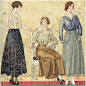 Antique Images: Vintage Fashion Graphic: Women's Vintage Fashion Plate Clip Art from 1917 Clothes Catalog: 