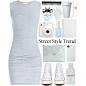 A fashion look from July 2015 featuring gray dress, evening shoes and patent leather purse. Browse and shop related looks.