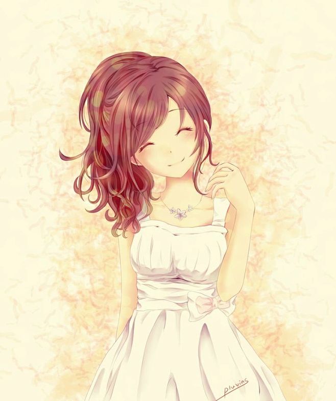 anime girl smiling- ...