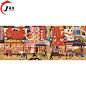 手绘日本庙会街景墙纸日式浮世绘料理餐厅小吃寿司店壁纸包间壁画