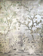 爱 Chinoiserie? Mai Qui! 爱 home decor in chinoiserie style - mural over silver leaf                                                                                                                                                     More