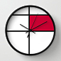 mondrian red wall clock  mondrian red geometric by GorgeousGD