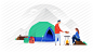 man-and-woman-at-camp-site-ui-banner-preview #人物# #扁平# 采集@GrayKam