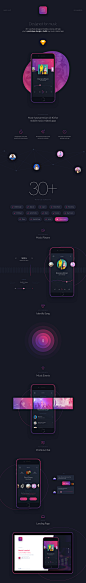 炫酷黑色音乐时尚娱乐播放器music app ui源文件模板设计-1