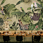 东南亚动物热带雨林墙纸 卧室客厅电视背景墙壁纸 手绘定制壁画-淘宝网