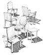 椅子家具线稿草图手绘#家具设计##工业设计# ​​​​