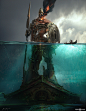 Statue of Tyr, Abe Taraky : When Kratos and Atreus arrive at the Lake of Nine for the first time, they see half of the decrepit statue above the water line. The rest of the statue is submerged, along with the hidden Lake of Nine Temple.

The idea behind t