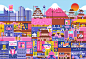 Illustrated Map of Osaka for Malaysia Airlines : Illustrated map of Osaka for an inflight magazine of Malaysia Airlines