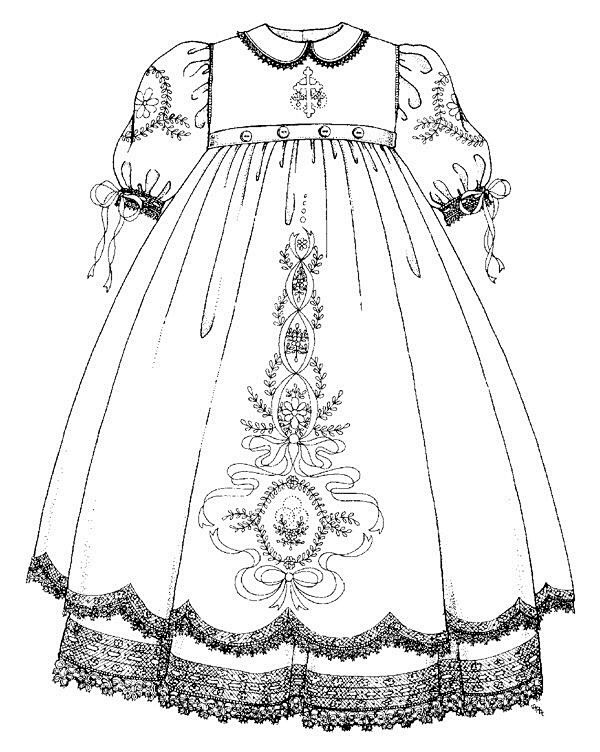 古董受洗袍设计稿这样的小裙子一定很可爱～...