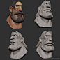 Head test, Crazy JN : A workflow test.  
Model in zbrush, 
render in Blender2.8- eevee (without uv)
Paint in photoshop