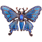 Sapphire Blue Butterfly Pins Vintage Style Austrian Crystal Insect Pin Brooch by shawna