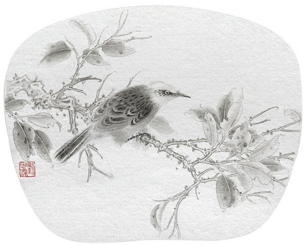 来自刘光杰工笔花鸟画作品。