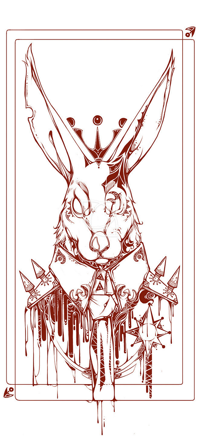 兔子不光只有可爱的一面哦！#插画#线稿#...