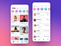 Social shopping applications design icon ux ui app