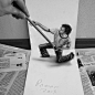 Anamorphic man pulling pencil by JJK Airbrush