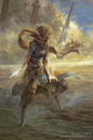 Hod, Peter Mohrbacher : Created with with support from fans via Patreon. www.patreon.com/angelarium

----

Supreme glory. Hod's presence calls for submission, prostration and unfettered love.

Hod's glory veils even the Sun.  It is said, in some parts, th