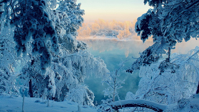 雪景 冬季背景 雪天 唯美背景7 #素材...