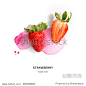 Creative layout made of strawberry on the watercolor background. Flat lay. Food concept. 