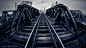 水黑和白蓝色列车桥梁城市铁路轨道银河系轨道 - 壁纸（#2783133）/ Wallbase.cc
