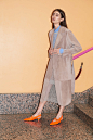 Silk Fitted Polo Shirt | Mesh Crewneck | Mesh Flare Skirt | Suede Trench Coat | Punky Sling Back