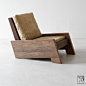 Chair by the brazilian designer Carlos Motta made of recycled massive wood - 5200 €