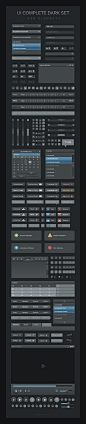 Complete Web User Interface Dark Elements Set | UI/UX