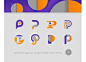 字母P艺术字logo设计