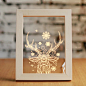北欧创意小鹿灯鹿角夜灯创意生日礼物宜家相框实木鹿头台灯-淘宝网