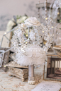 《sparkle》浪漫纯美的白色系婚礼+来自：婚礼时光——关注婚礼的一切，分享最美好的时光。#创意手捧花# 