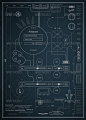 Blueprint infographics drawing a schematic abstrac - Infographics 