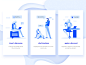 Illustration  about detail pages ui states signup painter onboarding music character login illustration blue empty animation
