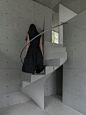 kazunori fujimoto architects completes house in ashiya, japan, with concrete spiral staircase :  