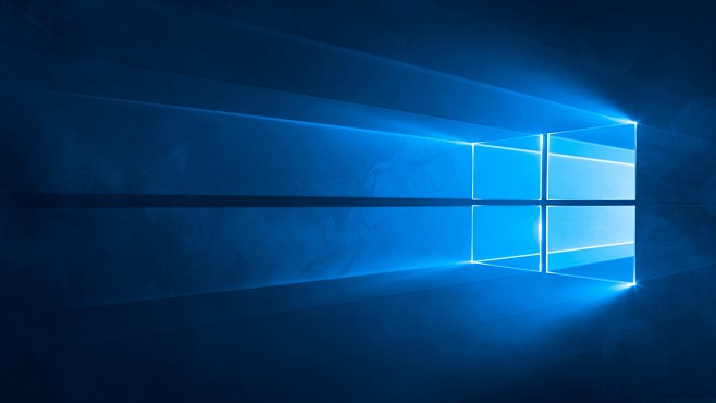 高清晰蓝色windows10系统桌面壁纸...
