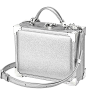 ASPINAL OF LONDON Aspinal of London x Yang Mi metallic leather trunk clutch (Silver