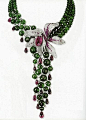 Cartier collar de esmeraldas, rubíes y diamantes . Orquidea