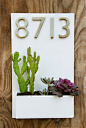 Modern White Lacquer Wall Planter with Address Numbers  Etsy