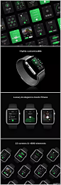 凯拉健身与健康数据监控 Apple Watch 应用UI模板（FIG,PSD,SKETCH,XD）_背景底纹_素材下载-乐分享素材网