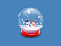 (临摹写实UI)圣诞水晶球 miss you