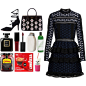 A fashion look from December 2016 featuring lace cocktail dress, lace up pumps and leather man bags. Browse and shop related looks.