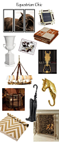 Equestrian Chic decor...would be easy to make the white urn, do them in white lacquer...pattern on screen would make a great floor cloth/wall hanging: Equestrian Chic decor...would be easy to make the white urn, do them in white lacquer...pattern on scree