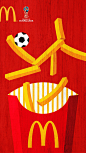 麦当劳2018俄罗斯世界杯海报 #插画# #薯条# #足球# #借势海报# 采集@Cren茂茂