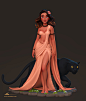 Ilesha and Axa, Mridul Sen : The artwork been sculpted or developed from my imagination. Two of the Characters Ilesha (Goddess) the lady and Axa ( Reflection) the panther been developed from few of my rough sketches prior the sculpting and few during the 