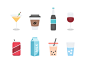 Drinks Icons : Created some drinks illustrations for Canva's library. I still want to add some shadows and details to this when I have more time. 