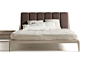 Wooden bed double bed with upholstered headboard P-611 | Bed by Dale Italia