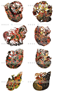 中国古典古代民间传统文化艺术皮影戏图案绘画设计参考图片素材