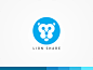 Lion Share (Lion + Share Icon) - Unused File Sharing App Logo