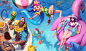 Pool Party 2018 splash art, Bo Chen : We made some adjustments after PBE. Thanks to Josh for all the support and understanding. Thanks to the team. Thanks to Alex for GP's face, Pan for Caitlyn's face,  Jess and pan and everyone on Zoe's face. I Learn mor