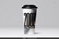 多规格一次性咖啡奶茶冷热饮杯纸杯包装设计ps样机素材展示效果图