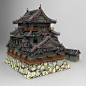 hikone castle 3d model max obj fbx mtl pdf 3