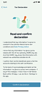 Monzo Tax declaration screen